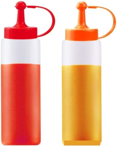 KLEYE 5PCS Red Condiment Squeeze Bottles