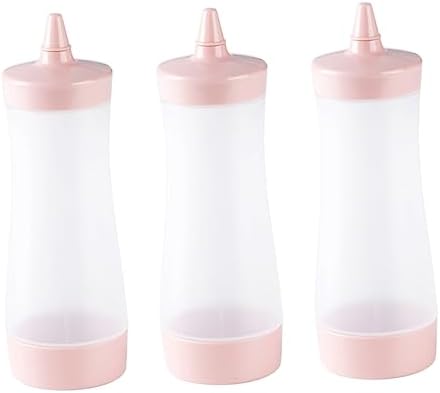 3pcs Plastic Squeeze Sauce Bottles for BBQ Camping