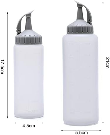 Cuteam Squeeze Oil Pot - BPA Free Condiment Bottle with Clear Scale Leakproof Lid