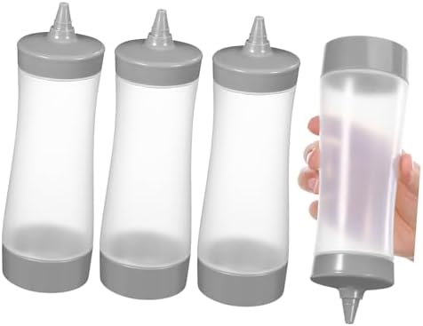 HOLIDYOYO 4-Pack Ketchup Squeeze Bottles for Mustard and Salad Dips