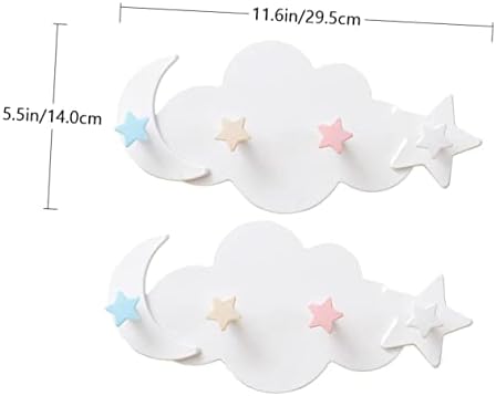 PENIKOKO 2pcs Star Moon Wall Hooks Adhesive Decor