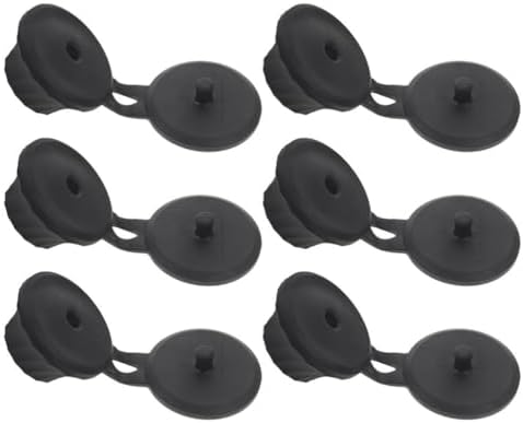 Beaupretty 6pcs Black Plastic Flip Caps for Squeeze Bottles 1