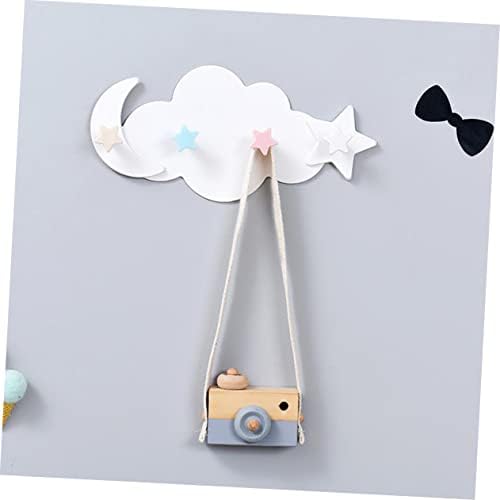 Ciieeo 2pcs Cloud Moon Adhesive Hooks for Keys Bags Hats