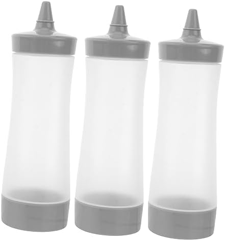GREENADSCAPE Squeeze Bottle Set of 3 Leakproof Ketchup Mustard Sauce Bottles