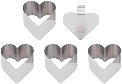 PerGar 4Pcs Heart Shaped Cake Ring Molds Set