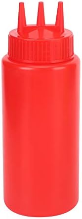 Vikye 3pcs 3 Hole Squeeze Condiment Bottles with Lid