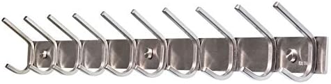 WEBI Wall Mount Coat Rack with 10 Hooks 30 Inch Stainless Steel 304
