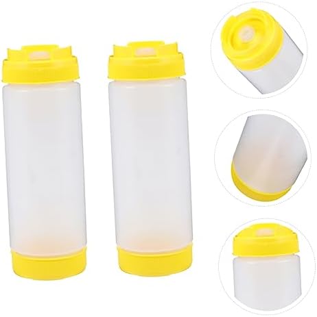 Set of 2 Squeeze Bottles for Ketchup Jam Mustard and Olive Oil