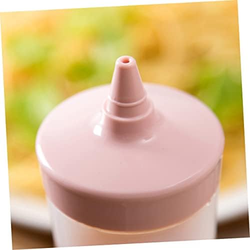 HOLIDYOYO 6 Pcs Reusable Condiment Squeeze Bottles with Lids - Pink