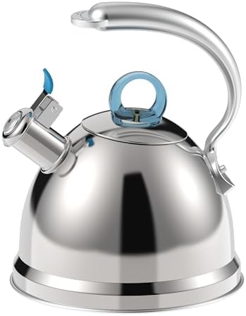 Harriet Whistling Tea Kettle 25 Quart Stainless Steel with Dolphin Handle