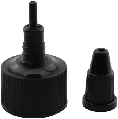 24-Piece Black Plastic Squeeze Bottle Caps