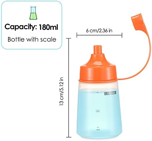 Ondiomn 6 Pack 180ml Wide Mouth Squeeze Bottles BPA Free