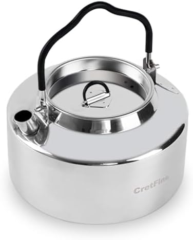 CretFine 304 Stainless Steel Camping Tea Kettle with Mesh Bag