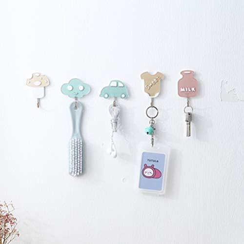 Zerodeko 3PCS Adhesive Wall Hooks Cloud Design Key Holder