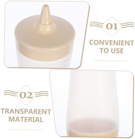 3pc Cream Color Sauce Bottles Squeeze Set