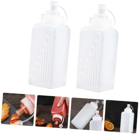 HOLIDYOYO Square Squeeze Bottles for Lunch Box and Salad Use