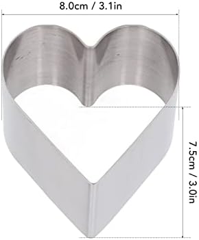 PerGar 4Pcs Heart Shaped Cake Ring Molds Set