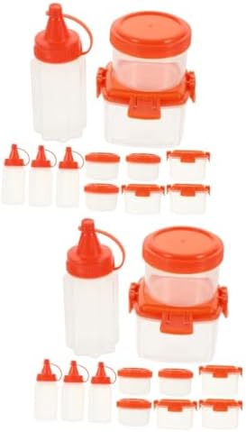 DECHOUS 2 Sets Condiment Bottles with Lids for Kitchen Storage 1