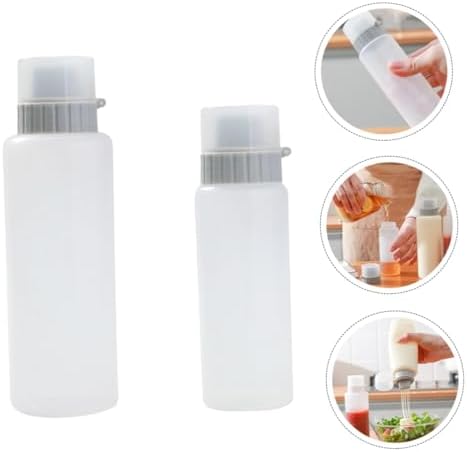 2pcs Reusable Condiment Squeeze Bottles Grey PP