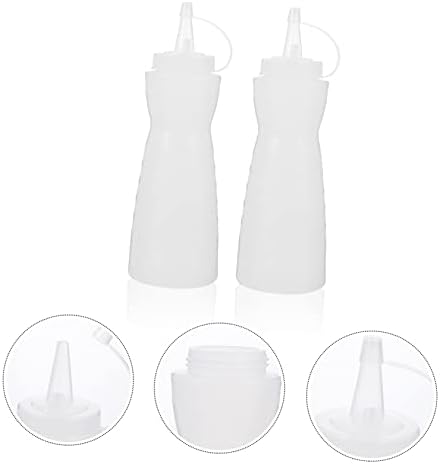 2Pcs Condiment Squeeze Bottle 400ml with Nozzle