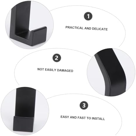 Cabilock 5PCS Black Metal Wall Hooks
