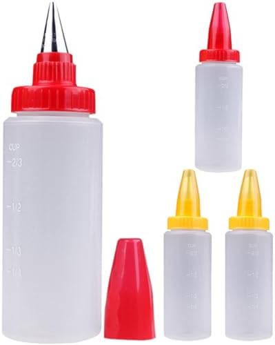 3 Sets Clear Condiment Squeeze Bottles for Cake Decorating