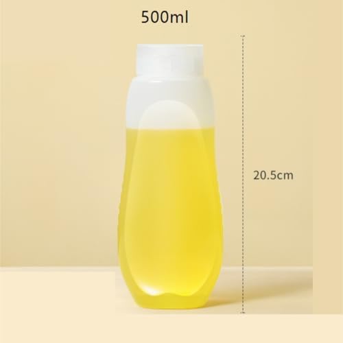 KLEYE Squeeze Bottles Pack of 5 500ml with Flip Cap