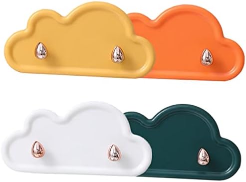 DOITOOL 4Pcs Adhesive Wall Hooks Decorative Key Towel Holders