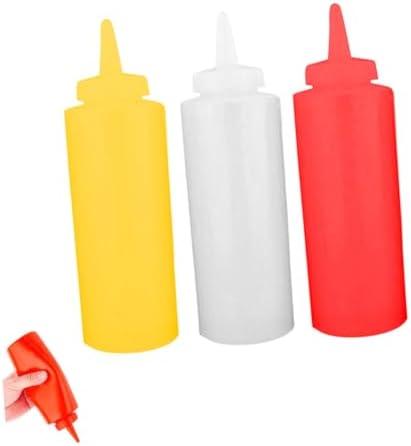 HOLIDYOYO 3pcs Reusable Condiment Squeeze Bottles Set