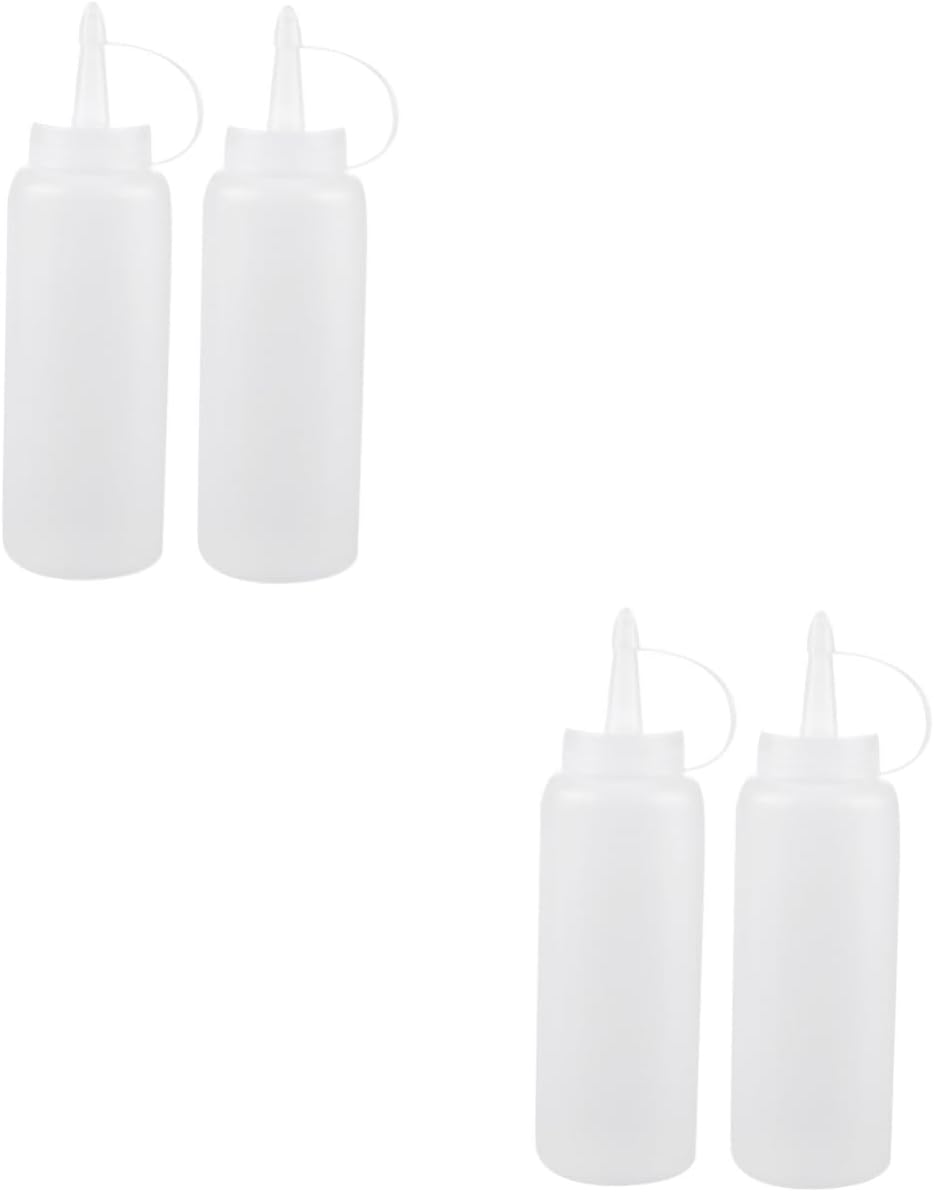 HOLIDYOYO 2pcs White Condiment Squeeze Bottles