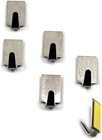 PRETYZOOM 36pcs Adhesive Stainless Steel Hooks for Wall Towel Rack No Drilling