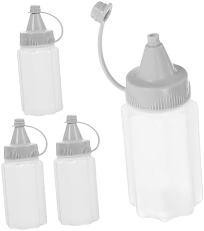 Mikinona 20 Pcs PP Dark Grey Condiment Squeeze Bottles
