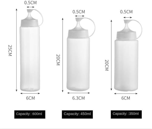 KLEYE 350ml Condiment Squeeze Bottles Pack of 5
