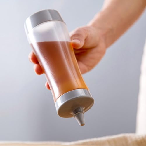 Hoement 350ml Salad Dressing Squeeze Bottle Leakproof Grey