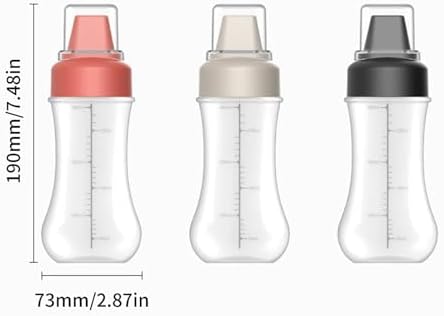 Wusteg 5 Hole Squeeze Bottles with Nozzles Gray