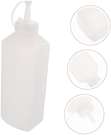 2 Pack Squeeze Condiment Bottles with Lids for Kitchen Use