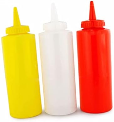HOLIDYOYO 3pcs Reusable Condiment Squeeze Bottles Set