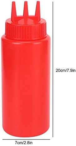 Vikye 3pcs 3 Hole Squeeze Condiment Bottles with Lid