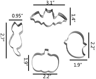 Keewah Small Halloween Cookie Cutter Set 4 Piece Stainless Steel