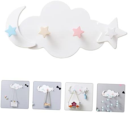 Healifty 2pcs Star Moon Wall Hooks Adhesive