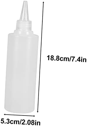6 Pack 250ml Pointed Mouth Squeeze Bottles for Condiment Use