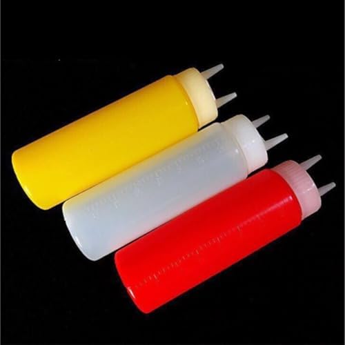 KLEYE 5 Pack Condiment Squeeze Bottles 360ml White 1