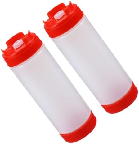 HOLIDYOYO 2-Pack Red Squeeze Sauce Bottles 20oz 1