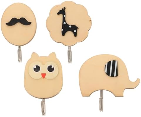 ORFOFE 4PCS Wall Hooks Adhesive Coat Hangers for Kids Bathroom Living Room