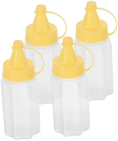 JEWEDECO 12 Pcs Mini Condiment Bottles Yellow PP Salad Dressing Dispenser