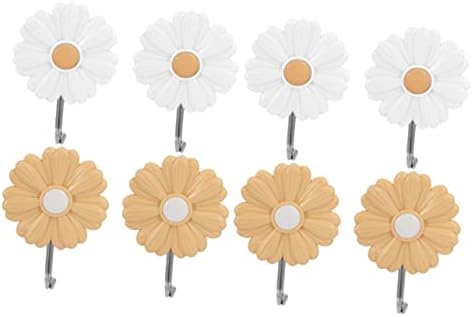 Ciieeo 8 Pcs Daisy Wall Key Holder Hooks