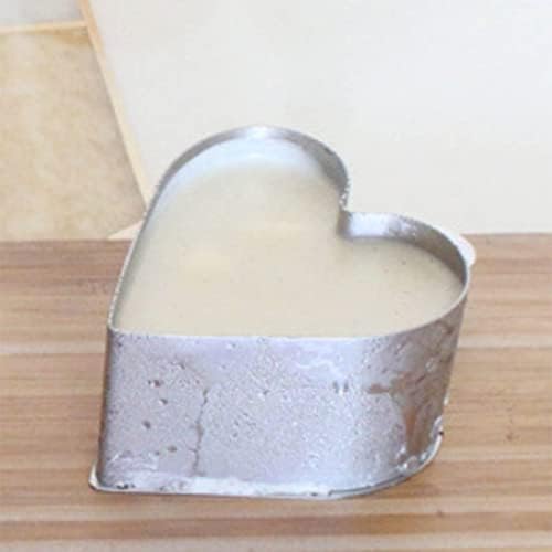 PerGar 4Pcs Heart Shaped Cake Ring Molds Set