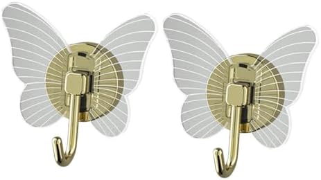 Happyyami 2pcs Butterfly Wall Hooks for Bathroom and Key Holders 1
