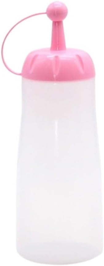 KLEYE 5 Pack Squeeze Bottles for Sauces - Pink 440ml