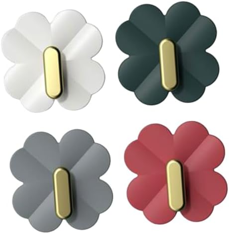 Vaguelly 4Pcs Cartoon Adhesive Wall Hooks for Keys and Towels